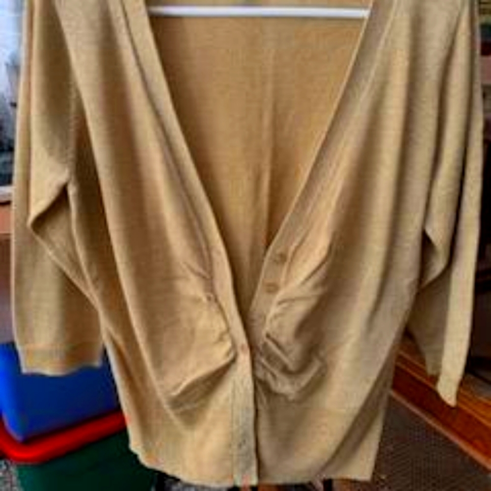 Womens gold cardigan sweater